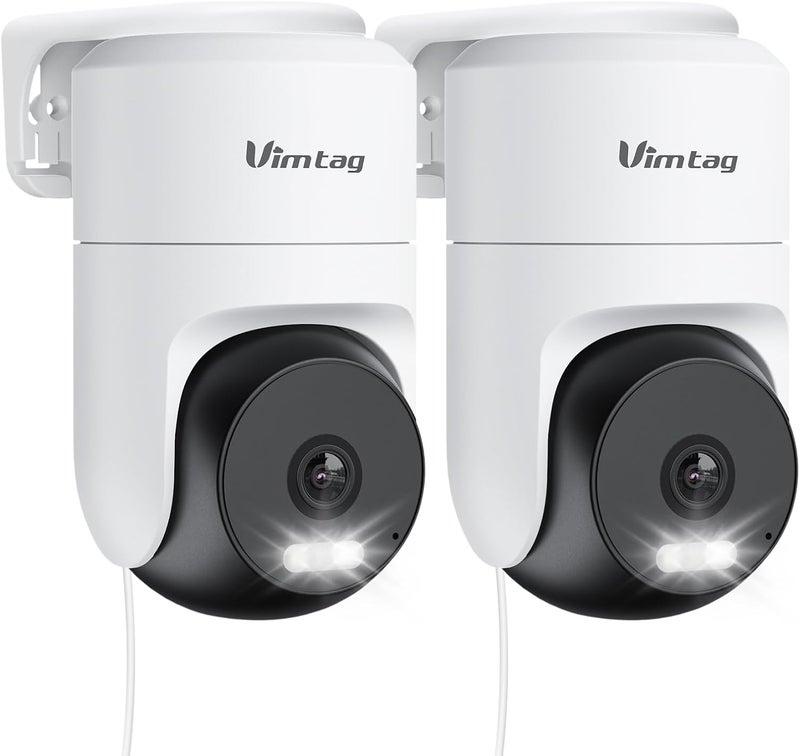 Vimtag Cameras for Home Security, 2.5K Outdoor/Indoor Camera, 360° Pan/Tilt Outside House Surveillance for Pet/Dog/Nanny/Baby, Motion Tracking, Color Night Vision, 2-Way Audio, Cloud/SD Card Storage - Image 1